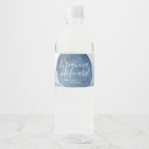 Étiquette Pour Bouteilles D'eau Bleu Lake Water Stain Personnalisé