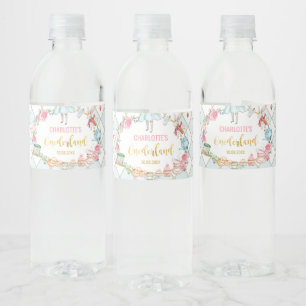 Étiquette Pour Bouteilles D'eau Blue Alice dans le Onederland Fête d'anniversaire 