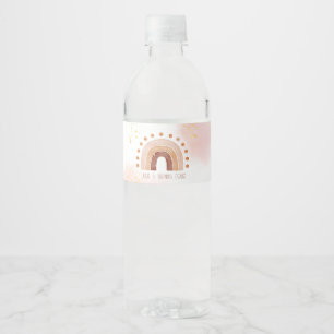 Étiquette Pour Bouteilles D'eau Boho aquarelle arc-en-ciel