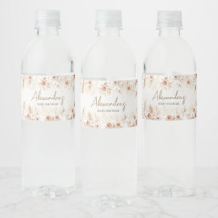 Étiquette Pour Bouteilles D'eau Boho Pampas Baby shower en herbe