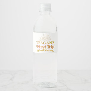 Étiquette Pour Bouteilles D'eau Boho Premier Voyage Autour Du Soleil Premier Anniv