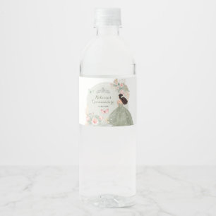 Étiquette Pour Bouteilles D'eau Boho Sage Green Blush Pink Royal Quinceañera