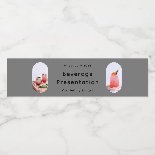 Étiquette Pour Bouteilles D'eau Boisson Simple Ésthétique Crème Verte  (Étiquettes simples)