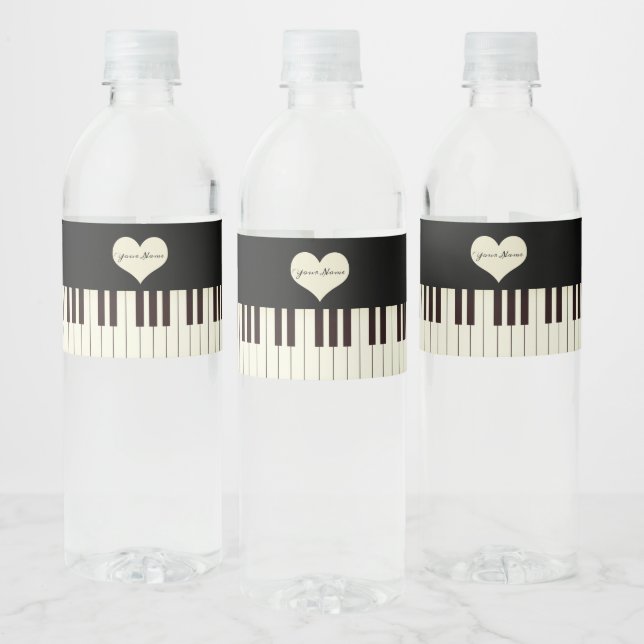 Étiquette Pour Bouteilles D'eau Bougie Votive des touches de piano (Bouteilles)