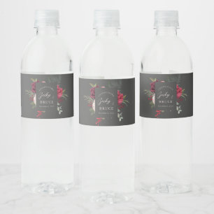 Étiquette Pour Bouteilles D'eau Bouquet de mariage rose romantique personnalisé Ch