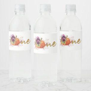 Étiquette Pour Bouteilles D'eau Bourgogne Floral Premier Anniversaire