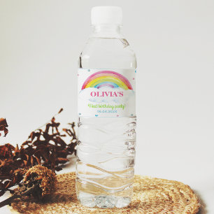 Étiquette Pour Bouteilles D'eau Bouteille d'eau arc-en-ciel colorée Étiquette fête