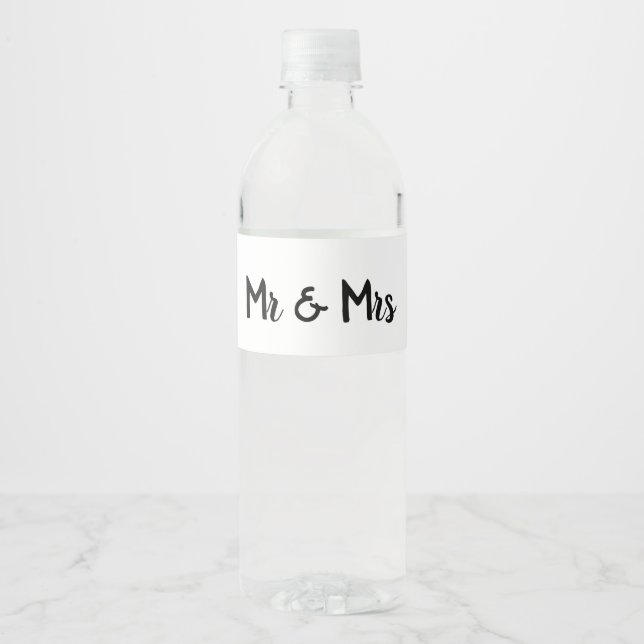 Étiquette Pour Bouteilles D'eau bouteille d'eau blanche de mariage personnalisée m (Devant)