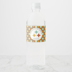 Étiquette Pour Bouteilles D'eau Bouteille d'eau du Baby shower moderne du milieu d