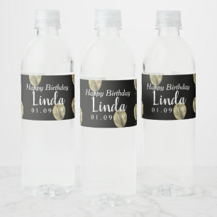 Étiquette Pour Bouteilles D'eau Bouteille d'eau motif or faux papier d'aluminium b