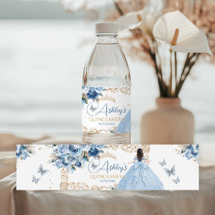 Étiquette Pour Bouteilles D'eau Bouteille d'eau Quinceañera Princess Bleu Bébé et