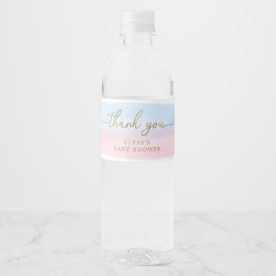 Étiquette Pour Bouteilles D'eau Bouteille d'eau rose bleu Favoriser le Étiquette