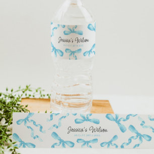 Étiquette Pour Bouteilles D'eau Bow bleu