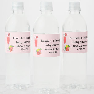 Étiquette Pour Bouteilles D'eau Brunch et Baby shower Bubbly mimosa