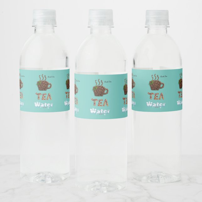 Étiquette Pour Bouteilles D'eau Café. Thé ou Eau. (Bouteilles)