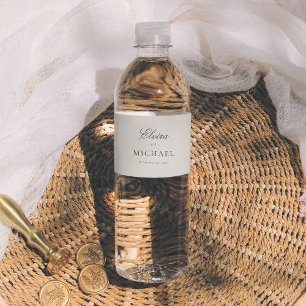 Étiquette Pour Bouteilles D'eau Calligraphie minimaliste éditoriale mariage