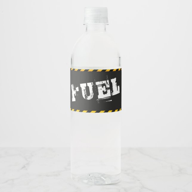 Étiquette Pour Bouteilles D'eau Carburant d'anniversaire de construction (Devant)