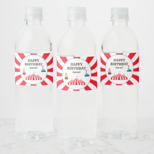 Étiquette Pour Bouteilles D'eau Carnaval de cirque Joyeux anniversaire