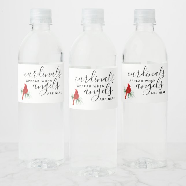 Étiquette Pour Bouteilles D'eau Célébration du souvenir du cardinal (Bouteilles)