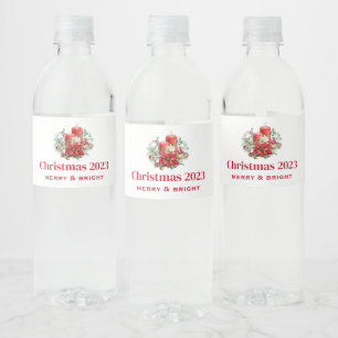 Étiquette Pour Bouteilles D'eau Centerpiece de bougie avec Poinsettia Flower