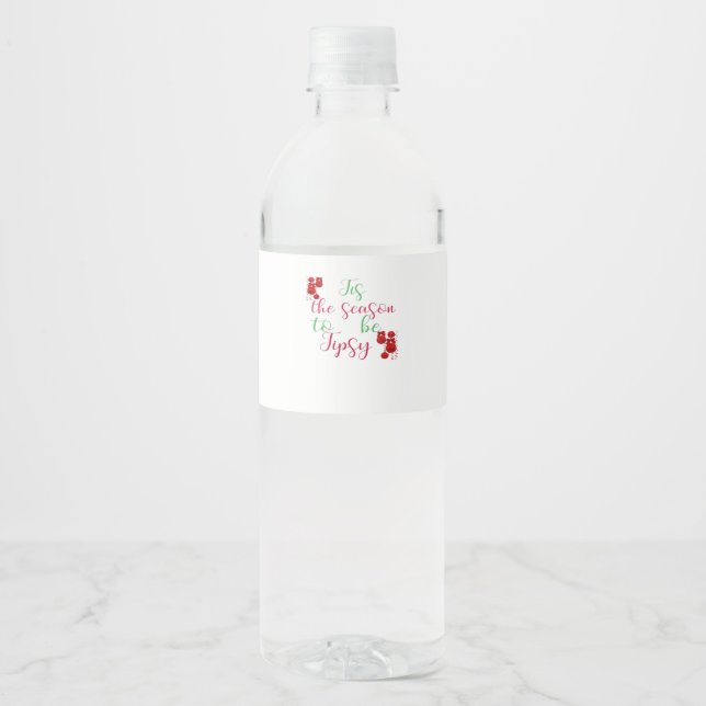 Étiquette Pour Bouteilles D'eau C'Est La Saison De Noël Tipsy (Devant)