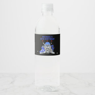 ÉTIQUETTE POUR BOUTEILLES D'EAU C'EST L'HEURE DU JEU HOCKEY ANNIVERSAIRE