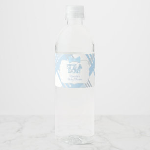 Étiquette Pour Bouteilles D'eau C'est un garçon, baby shower bleu de plaid