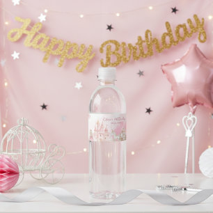 Étiquette Pour Bouteilles D'eau Château de la Princesse Royale Rose pour une fête