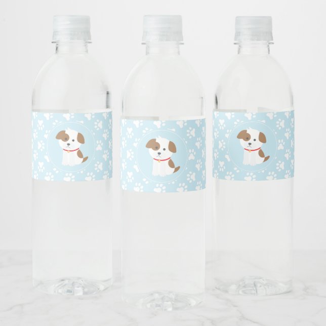 Étiquette Pour Bouteilles D'eau chiot fête d'anniversaire bouteille d'eau étiquett (Bouteilles)