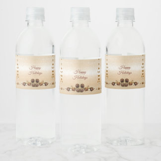 Étiquette Pour Bouteilles D'eau Chocolats assortis avec fleurs décoratives
