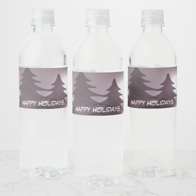 Étiquette Pour Bouteilles D'eau Christmas Party Pink Trees Holiday Winter Elegant (Bouteilles)