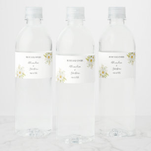 Étiquette Pour Bouteilles D'eau Chrysanthem Fête des mariées verte Couples Mariage