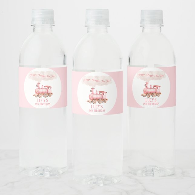 Étiquette Pour Bouteilles D'eau Chugga Deux Choo Choo Train 2e fête d'anniversaire (Bouteilles)
