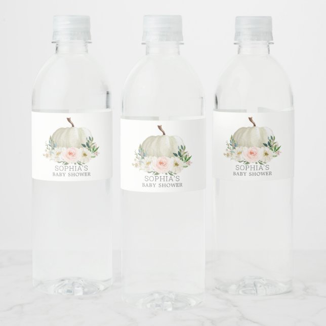 Étiquette Pour Bouteilles D'eau Chute Rustique Citrouille  Baby shower d'eau Boute (Bouteilles)