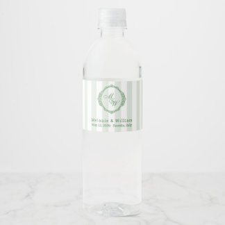 Étiquette Pour Bouteilles D'eau Citron de la Côte d'Amalfi et Monogramme rayé de S