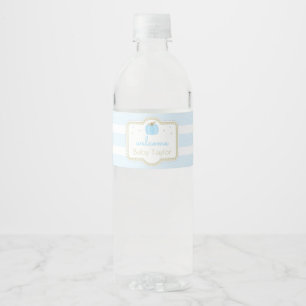 Étiquette Pour Bouteilles D'eau Citrouille bleu bébé garçon douche