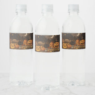 Étiquette Pour Bouteilles D'eau Citrouille éffrayant Patch Halloween bouteille d'e