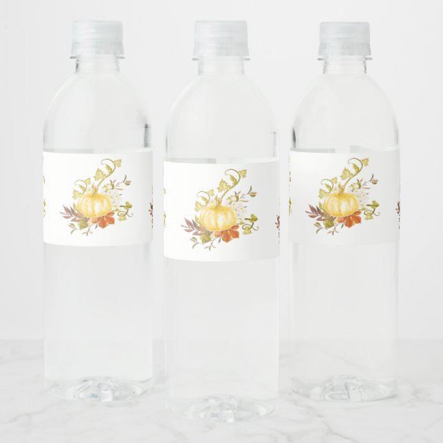 Étiquette Pour Bouteilles D'eau Citrouille vintage Thanksgiving Art Rustique Autom (Bouteilles)
