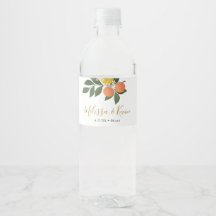 Étiquette Pour Bouteilles D'eau Citrus orange et citrons