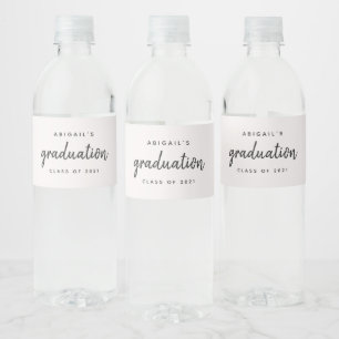 Étiquette Pour Bouteilles D'eau Classe de 2021 Simple Chic Graduation Party