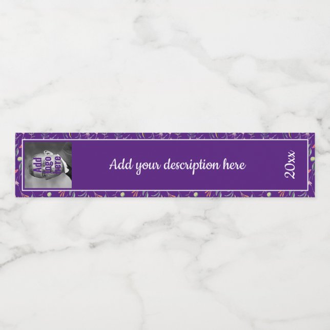 Étiquette Pour Bouteilles D'eau Classeur de remplacement floral violet  de la cein (Étiquettes simples)