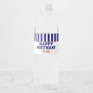 Étiquette Pour Bouteilles D'eau Classic Joyeux Anniversaire Baseball Sports Party