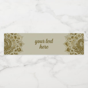 Étiquette Pour Bouteilles D'eau Classique Mandala Inde Style 4