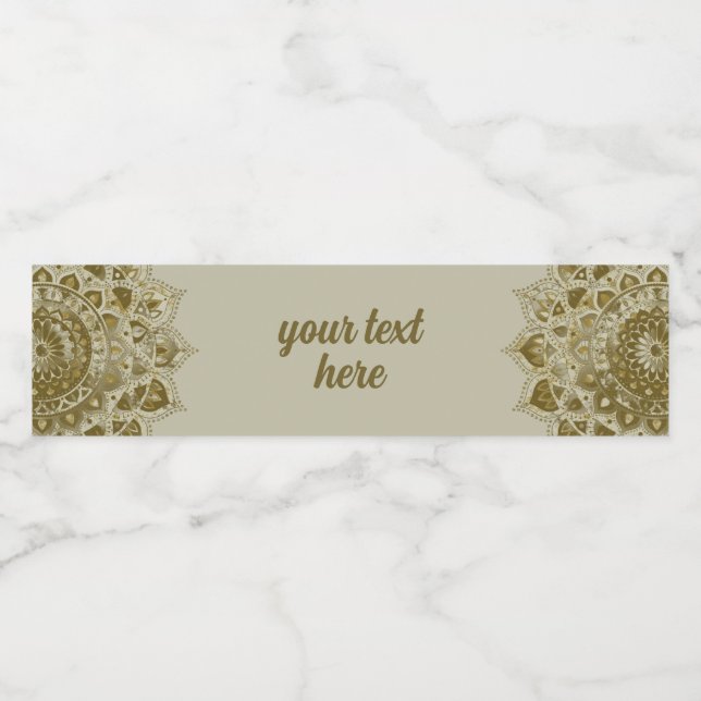 Étiquette Pour Bouteilles D'eau Classique Mandala Inde Style 4 (Étiquettes simples)