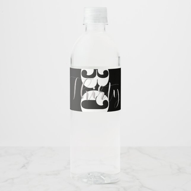 Étiquette Pour Bouteilles D'eau Classy 30th Birthday Party (Devant)