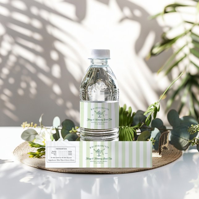 Étiquette Pour Bouteilles D'eau Club social Margarita | Bachelorette (Créateur téléchargé)