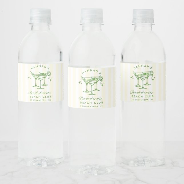 Étiquette Pour Bouteilles D'eau Cocktail Rétro Enterrement de Vie de Célibataire M (Bouteilles)