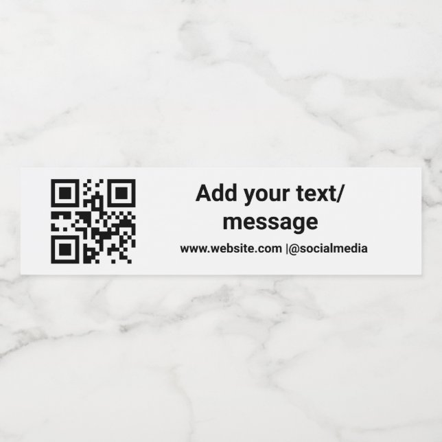 Étiquette Pour Bouteilles D'eau code barre personnalisé simple ajouter votre site  (Étiquettes simples)