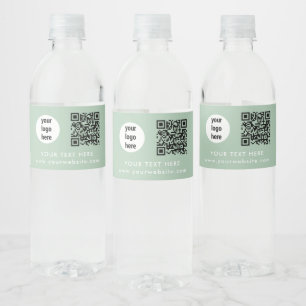 Étiquette Pour Bouteilles D'eau Code QR du logo de l'entreprise Texte du site Web 