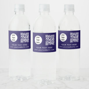 Étiquette Pour Bouteilles D'eau Code QR du logo de l'entreprise Texte Site Web Ble